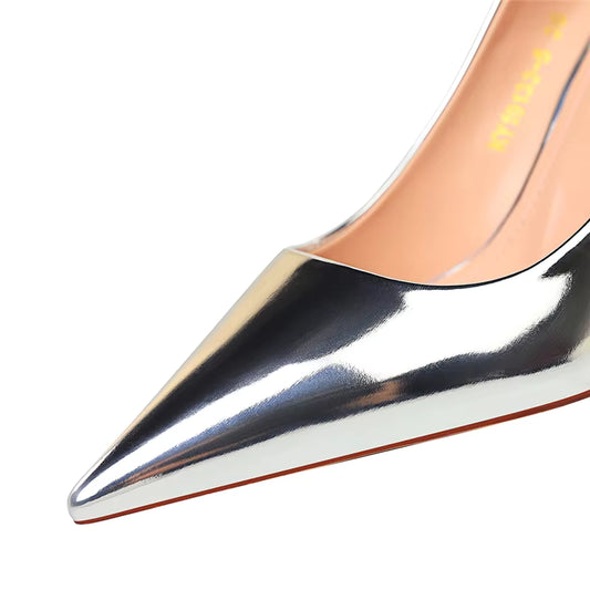 Metallic Patent Leather Pumps